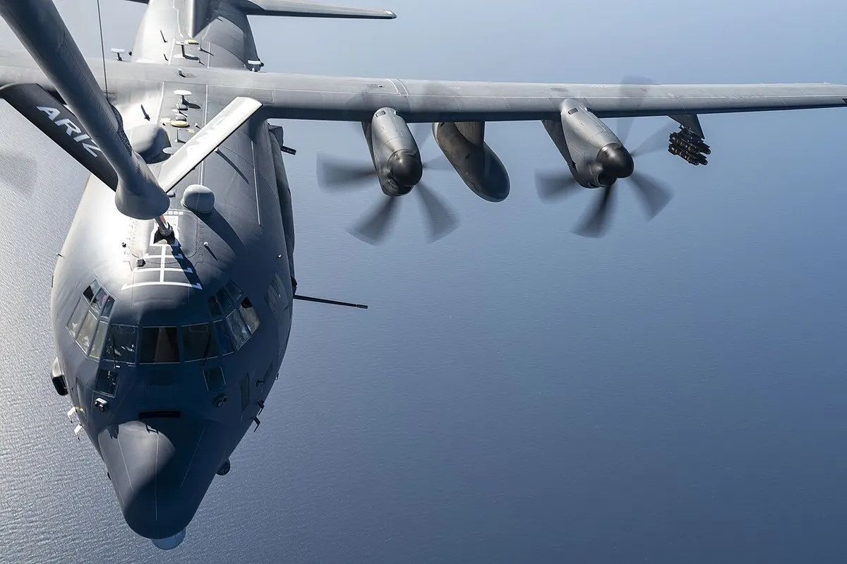 AC-130J Ghostrider gunship in flight