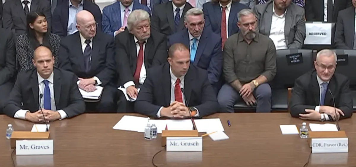 Three witnesses at the July 2023 UAP hearing