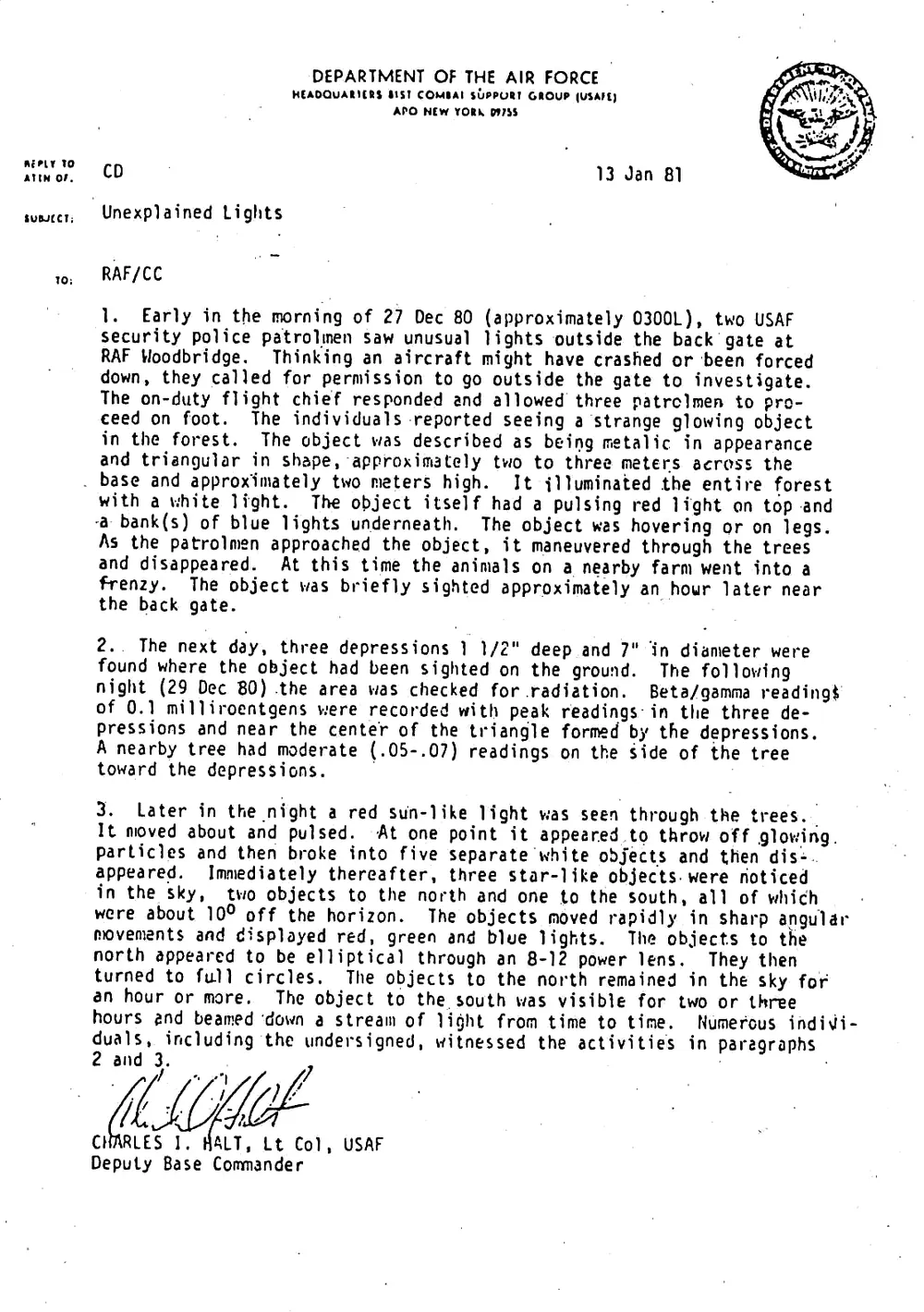 The Halt memorandum